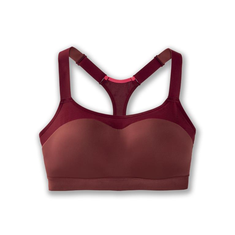 Brooks Women's Dare Racerback Running Bra - Burgundy/Terracotta/Deep Terracotta (DVYB03897)